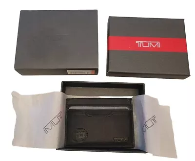 TUMI Delta SLG Money Clip Card Case Wallet With RFID ID Lock Black Jersey Mikes • $114.99