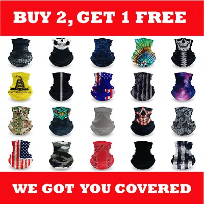 $5.79 • Buy FACE MASK Neck Gaiter Cover Shield Mouth Reusable Bandana Washable Breathable 