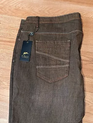 NEW A. Tiziano Clark Men's Colored Raw Denim Jean NWT Brick 48/34.5 Original • $26