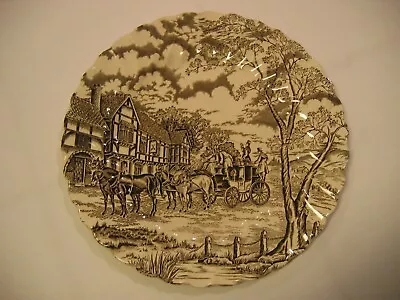 Vintage STAFFORDSHIRE Ironstone ROYAL MAIL 10  Brown Dinner Plate • $6.95