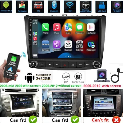 For Lexus Is250 Is350 2006-2012 Android 12 Apple Carplay Car Stereo Radio Gps Fm • $165.99