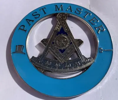  Past Master Masonic Auto Emblem FreeMasonry Car Lodge Mason Turquoise Blue • $13.99