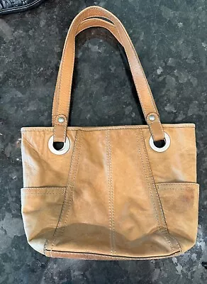 Fossil Shoulder Bag Womens Large Vintage Browm Leather Tote • $9.99