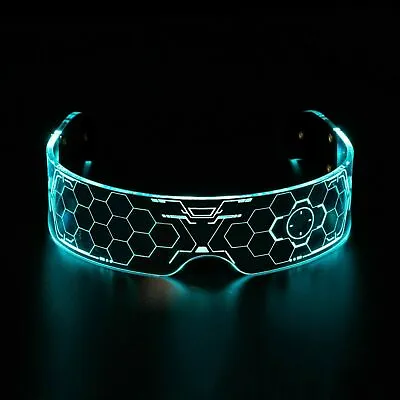 Goggles LED Light Up 7 Color Clear Lenses Visor Glasses Rave Party • $10.38