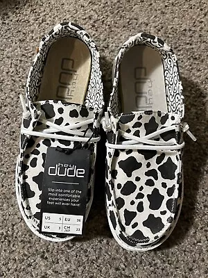 Hey Dude Wendy Milky Way Cow Print  Causal Shoes Slip Ons Women US Size 5 • $65