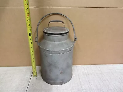 Vtg Antique Metal Milk/cream Can W Carry Handle Country Rustic Farm Shabby Chic • $26.99