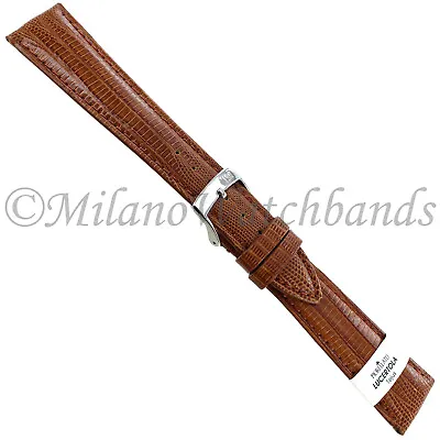 18mm Morellato Tan Genuine Teju Lizard Stitched Mens Watch Strap Reg 0856 • $52