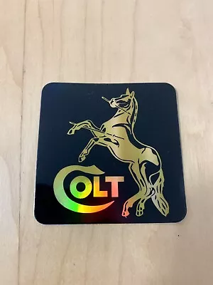 Colt Firearms Sticker Gold Holographic Vinyl Decal Shiny 3” Inch Horse Pistol • $4.05