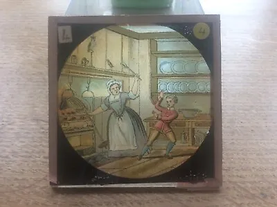 Antique Victorian Magic Lantern Glass Slide Dick Whittington Abused By Cook F • $19.26