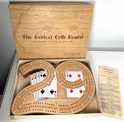 Vtg Perfect 29 Crib Board Game Cribbage Wood Complete Cards Pegs Ryco Canada • $22