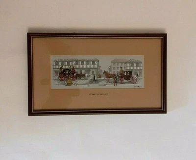 J&J Cash Ltd. Embroidered And Framed Picture  Street Scene  1970's • £9.95