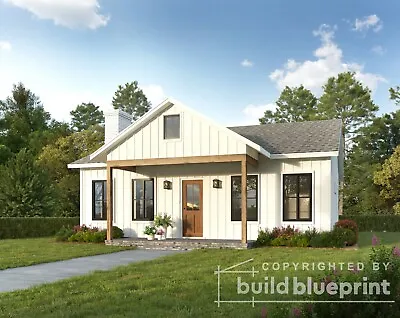 30'x30' Modern Small Cottage Architectural House Plans 900SF - PDF Download • $95