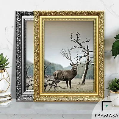 Ornate Photo Frame Traditional Dahlia Gold & Silver Picture Antique  Art Frames • £49.75