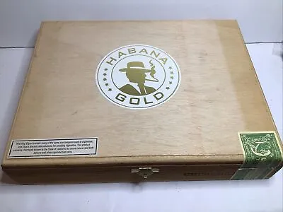 Vintage Wooden Cigar Box Habana Gold Honduras 8 1/4  X 10 3/4  X 2 1/4  Ssc • $4