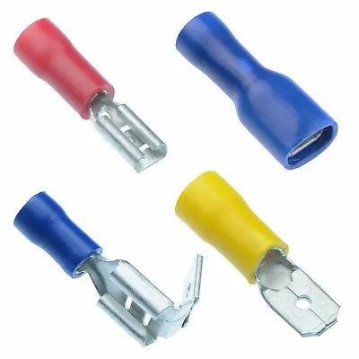 £2.19 • Buy Insulated Spade Electrical Crimp Connector Terminals - Red Blue Yellow