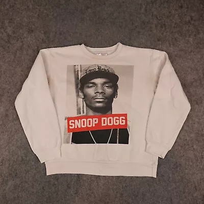 Snoop Dogg Sweatshirt Mens Medium White Crew Neck Sweater Pullover Rap Hip Hop • $17.95