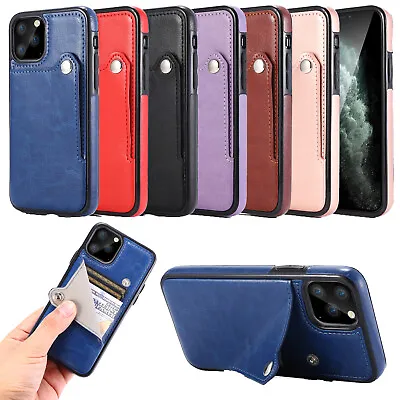 $12.09 • Buy Leather Card Slot Back Cover Case For IPhone SE 5 6 7 Plus X Xr Xs 11 12 Pro Max