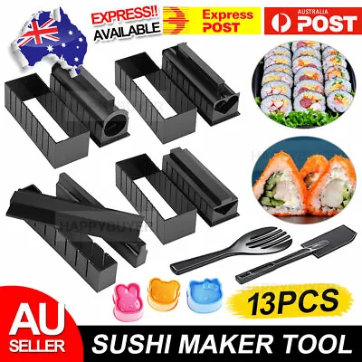 $14.95 • Buy 13PCS DIY Sushi Maker Making Kit Rice Roller Mold Set For Beginners Kitchen Tool