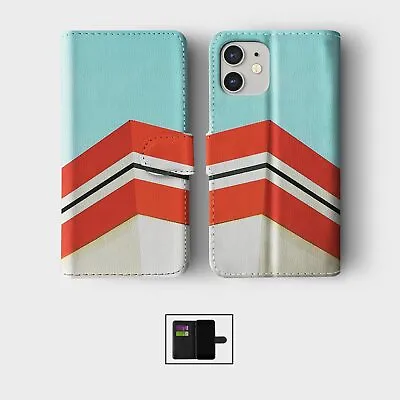 Case For Iphone 15 14 13 12 11 Se Pro  Wallet Flip Phone Cover Stripes And Lines • £8.99