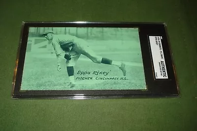 1926 Exhibits (Postcard Back) EPPA RIXEY SGC AUTHENTIC REDS HOFer GREEN TINT • $275