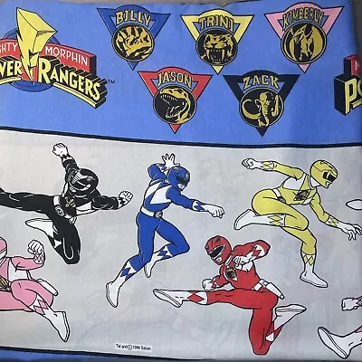 Vintage 1994 Saban Mighty Morphin Power Rangers Twin Flat Sheet 90s  • $9