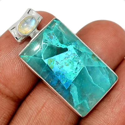 Natural Quantum Quattro - USA & Moonstone 925 Silver Pendant Jewelry CP43718 • $13.50