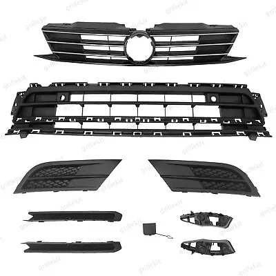 9PC For Jetta 2015-2018 Front Chrome Grille Mesh Bumper Retainer Brackets Kit • $72.94