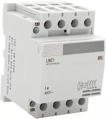 Modular 40 A Silent Contactor 4 Pole 120V Coil IEC 30A 40Amp 50A FREE DIN Rail • $39.98