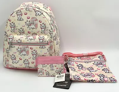 Loungefly Aristocats Marie Milk & Macarons Mini Backpack Crossbody & Cardholder • $200