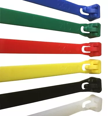 Releasable / Reusable Cable Ties Nylon Zip Tie Wraps Strong All Sizes & Colours • £3.98