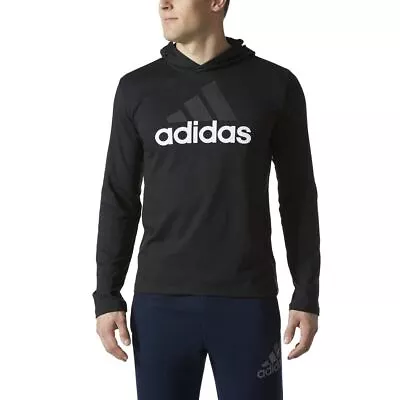 [BR1453] Mens Adidas Essentials Long Sleeve BOS Badge Of Sports Hoodie • $34.99