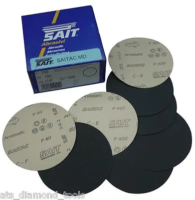 SAIT AC MD 125mm Plain Silicon Carbide Disc Paper Marble Quartz Granite Glass • £5.30