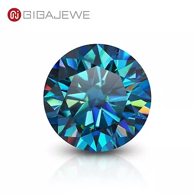 GIGAJEWE Nova Blue Color Moissanite Stone Loose Gemstone Excellent Round Cut • $10.23