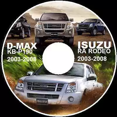 Isuzu D- Max Holden Rodeo Ra Colarado Rc Factory Workshop Repair Manual Cd • $12.95