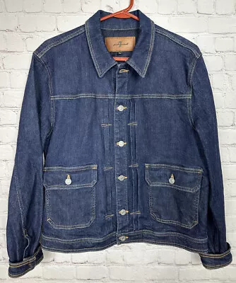 7 FOR ALL MANKIND Mens Dark Blue DENIM Jean Jacket Sz M GUC • $28.34