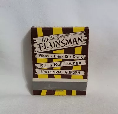 Vintage The Plainsman Restaurant Lounge Bar Matchbook Aurora IL Advertising • $12.99