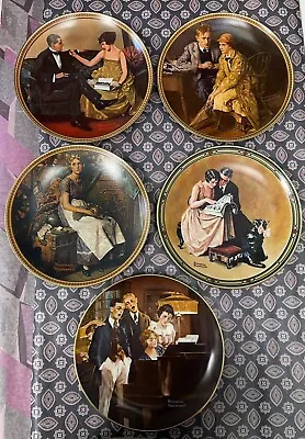 Set Of 5 Knowles Norman Rockwell Series Plates Discovered Womenclose Harmony.. • $699