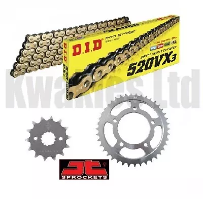 Fits: Kawasaki ER5 ER-5 A1-A4 1997-2000 DID Gold Black X-Ring Chain JT Sprockets • £90.63