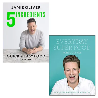$55.15 • Buy Jamie Oliver 5 Ingredients And Everyday Super Food 2 Books Collection Set NEW