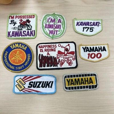 $25 • Buy Vintage Motorcycle Patch Lot Yamaha Kawasaki  Suzuki 1960s 1970s 1980s Japanese