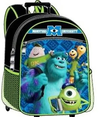 New! Disney Pixar Monster University 15  Large Rolling Backpack Free Shipping!!! • $40