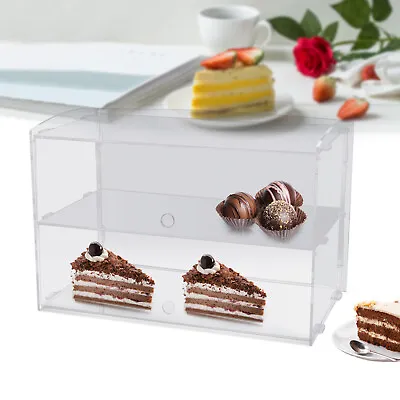 2 Tier Miniature Bakery Cabinet Food Display Shelf Showcase Shop Counter Acrylic • $37.05
