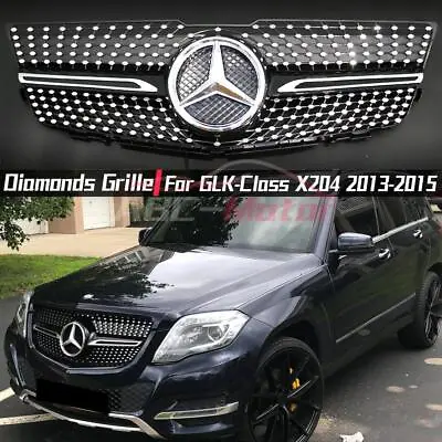 Black Diamonds Style Grille W/LED Emblem For Mercedes Benz GLK-Class X204 13-15 • $169
