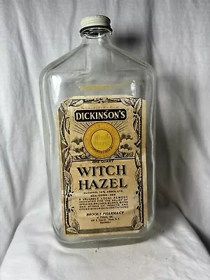 VTG Dickinson’s Witch Hazel Remedy Medicine Bottle Brooks Pharmacy Ithaca NY • $14.95