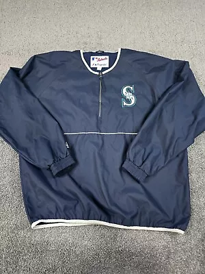 VINTAGE Seattle Mariners Jacket Mens XL MLB Majestic Authentic Collection Big S • $29.95