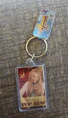 Vintage Disney Hannah Montana Miley Cyrus  Undercover Pop Star Keychain Bx27 Vg  • $4