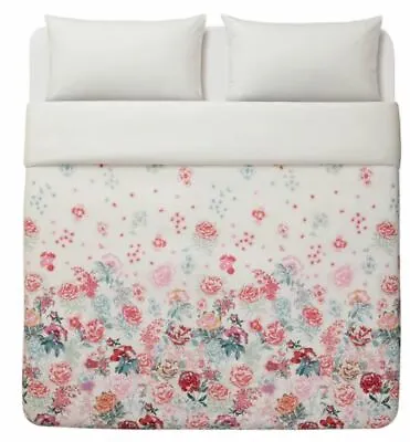 Ikea Gronvide King Duvet Set 2 X Pillowcases 240x220 Cm White Floral Pattern • £32.16