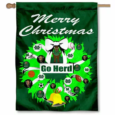 Marshall Thundering Herd Merry Christmas Wreath Decorative Holiday Wreath House • $22.95