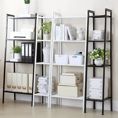 4 Tiers Ladder Shelf Storage Unit Bookcase Shelving Metal Standing Display Rack • £29.95