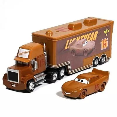 2-pack No.15 Muddy Mcqueen Mack Hauler Truck+car Disney Pixar Diecast Toys Car • $14.99